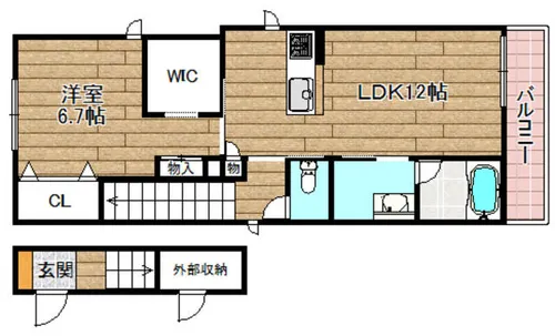 シャーメゾンK【201号室】の間取り