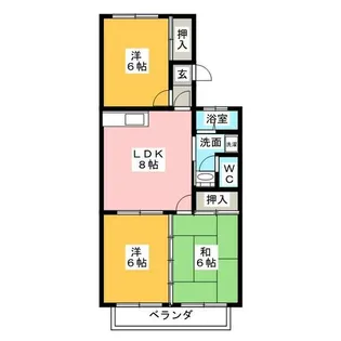 リベール若鶴B【2階】の間取り
