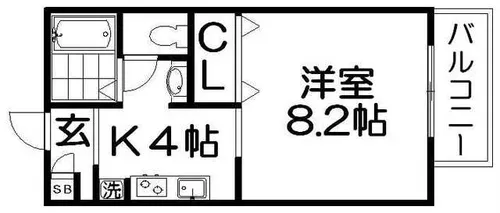 ア・リープガーデンB棟【2階】の間取り