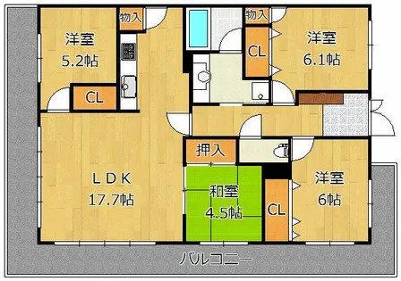 アクロス小倉セントラルスクエア【6階】の間取り