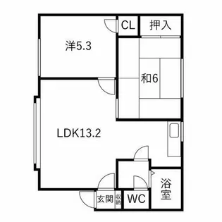 ロイヤルハウス富丘C【203号室】の間取り