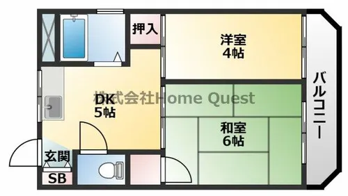 野島ハイツ【3階】の間取り