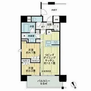 デュオヒルズ千種【1104号室】の間取り