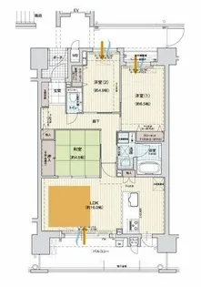 ピアッツァコート郡山駅前ソラーレ【2階】の間取り