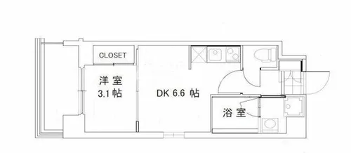 ニューガイアリルーム原通りNo.68【6階】の間取り