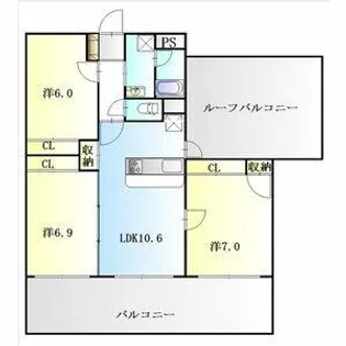 ラトゥール一社【5階】の間取り