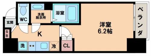 グランエクラ今宮戎【2階】の間取り