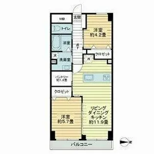 ベルザ西公園【2階】の間取り