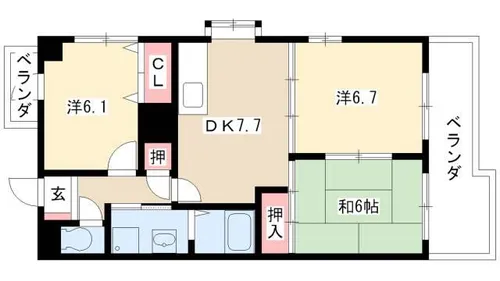 メゾン・ド・ルポ【201号室】の間取り