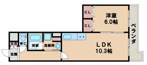 サージュ天王寺【10階】の間取り