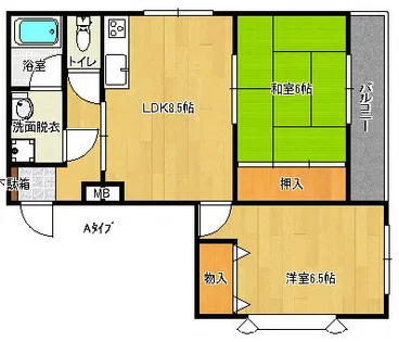 サンハイツ中加賀屋【2階】の間取り