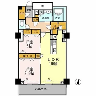 セントラルレジデンス【13階】の間取り
