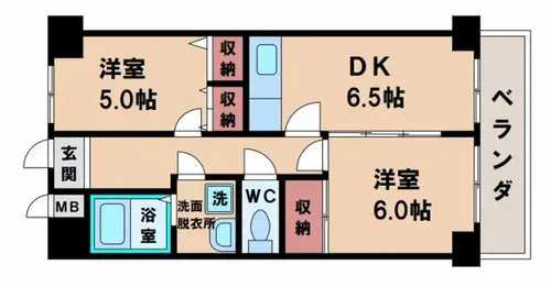 デイグラン長居公園【5階】の間取り