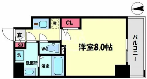 S-RESIDENCE西長堀【6階】の間取り