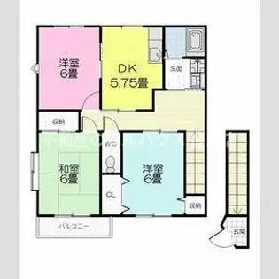 ハイステージ栗木山【2階】の間取り
