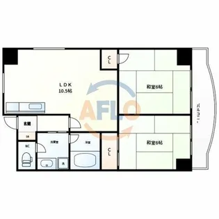 日宝ライフ放出西【6階】の間取り