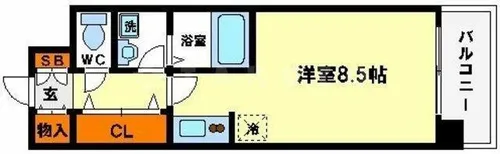 レジディア靭公園【9階】の間取り