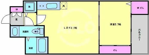 SERENiTE北浜【9階】の間取り