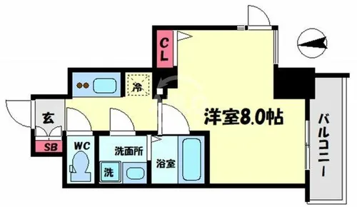 S-RESIDENCE西長堀【5階】の間取り
