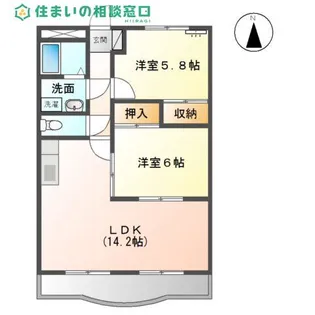 愛知県岡崎市井内町字川田【マンション】の間取り