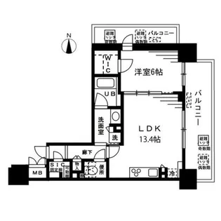 ザ・パークハビオ天満橋【6階】の間取り