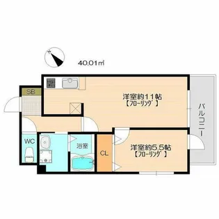 福岡県福岡市博多区山王2丁目【マンション】の間取り