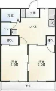 コーポ西浦Ⅱ【2階】の間取り