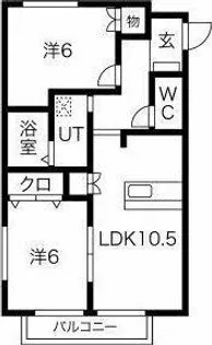 サニーコートOOKAWARA B棟【2階】の間取り