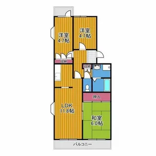 グリーンヒル小金台【2階】の間取り