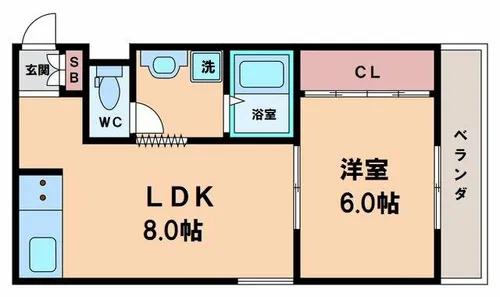 シャトーローレンス【2階】の間取り