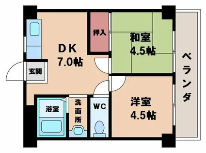 谷澤マンション【2階】の間取り