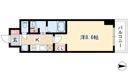 エルスタンザ徳川【806号室】の間取り