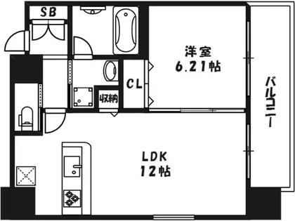 プレジオ天神橋Ⅱ【2階】の間取り