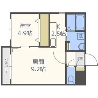 ラウレア八軒【2階】の間取り