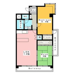 アップヒル野々山ビル(AP-HILL野々山ビル)【2階】の間取り