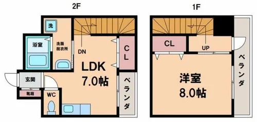 エレギャラント住吉【2階】の間取り