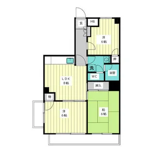 キャトルセゾン田内【4階】の間取り