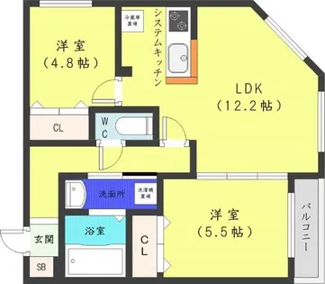 ブランシャールチェレステ円山【3階】の間取り