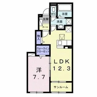 プリュニエ キャトル【1階】の間取り