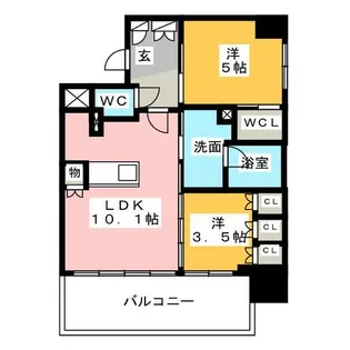 クリオラべルヴィ名古屋花の木【8階】の間取り