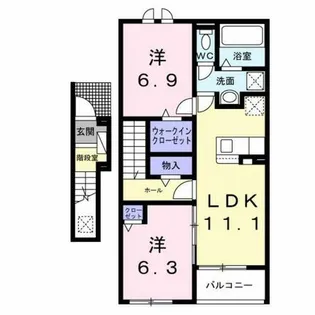 プリュニエ キャトル【2階】の間取り