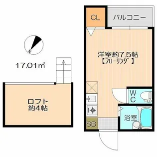 ボートハウス平尾【206号室】の間取り