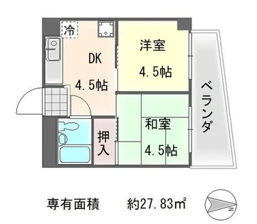 洛東マンション【2階】の間取り