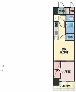 Alivis九条【14階】の間取り