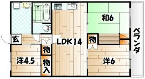 エクセレンス三萩野【5階】の間取り