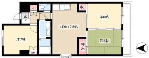 サンヒルズ極楽【3階】の間取り