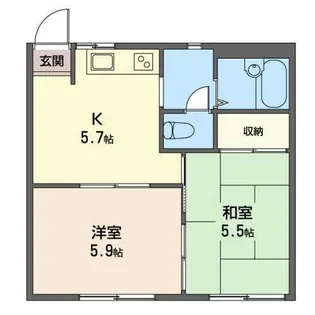 レジデンス南中野【1階】の間取り