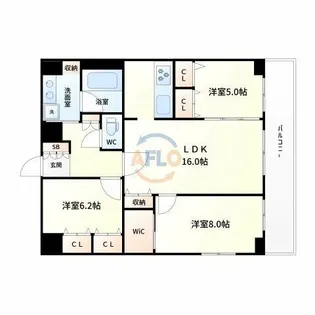 セノアタワー新大阪【14階】の間取り