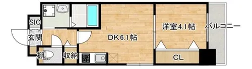 スプランディッド新大阪EAST【6階】の間取り