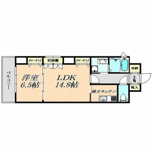 プラムシティ南森町【5階】の間取り